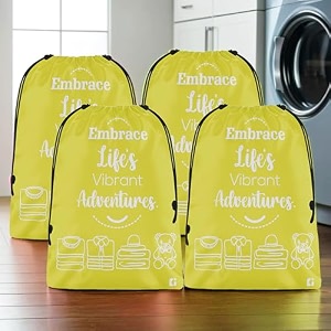 kuber industries pack of 2 cloth storage bag  storage organizer  travel cloth carrying bag  garments cover for laundry  travel storage organizer bag for clothing  large  brown