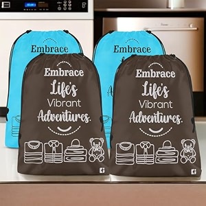 kuber industries pack of 3 cloth storage bag  non-woven storage organizer  travel pouches  cloth carrying bag  garments cover  storage organizer bag  large  grey-brown amp black