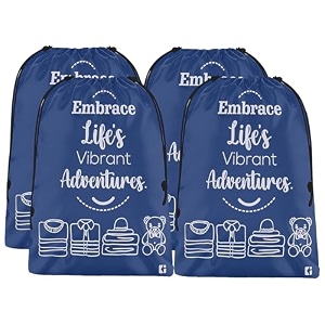 kuber industries pack of 4 cloth storage bag  storage organizer  travel cloth carrying bag  garments cover for laundry  travel storage organizer for clothing  large  royal blue