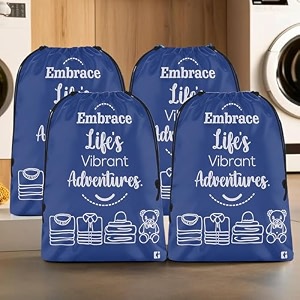 kuber industries pack of 4 cloth storage bag  storage organizer  travel cloth carrying bag  garments cover for laundry  travel storage organizer for clothing  large  royal blue