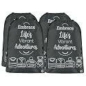Kuber Industries Pack of 4 Cloth Storage Bag | Storage Organizer | Travel Cloth Carrying Bag | Garments Cover for Laundry | Travel Storage Organizer for Clothing | Large | Gray