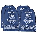 Kuber Industries Pack of 4 Cloth Storage Bag | Storage Organizer | Travel Cloth Carrying Bag | Garments Cover for Laundry | Travel Storage Organizer for Clothing | Large | Royal Blue