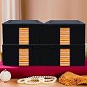 Kuber Industries Pack of 2 Clothes Storage Box | 66 Liter Foldable Steel Frame Clothes Organizer | Underbed Storage Bag | Storage Box For Wardrobe-Saree-Shirts And Blankets | Grey &amp; Black