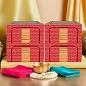 Kuber Industries Pack of 4 Clothes Storage Box | 44 Liter Foldable Steel Frame Clothes Organizer | Storage Box For Wardrobe-Saree-Shirts And Blankets | Storage Bag | Dot Print | Red &amp; Brown