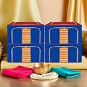 Kuber Industries Pack of 4 Clothes Storage Box | 44 Liter Foldable Steel Frame Clothes Organizer | Underbed Storage Bag | Storage Box For Wardrobe-Saree-Shirts And Blankets | Red &amp; Blue