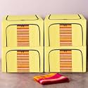 Kuber Industries 66 Liter Underbed Storage Organizer &amp; Blanket Cover Bags for Woolen Clothes | Bedsheets &amp; Quilt | Steel Frame | Yellow