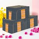 Kuber Industries Pack of 4 Clothes Storage Box | 44 Liter Foldable Steel Frame Clothes Organizer | Storage Box For Wardrobe-Saree-Shirts And Blankets | Storage Bag | Dot Print | Navy Blue