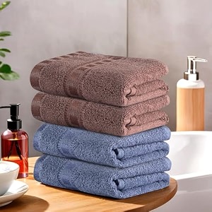 kuber industries pack of 4 cotton handface towels for men amp women  easily washable  workout gym napkins for men  pocket towel - dark blue amp golden
