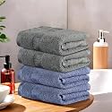 Kuber Industries Pack of 4 Cotton Hand/Face Towels For Men &amp; Women | Easily Washable | Workout Gym Napkins For Men | Pocket Towel - Dark Blue &amp; Golden