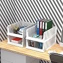 Kuber Industries (Pack of 4) Desk Stationary Organizer | Foldable Office Desk Organizers | Drawers for Dressing Table | Storage Bins for Kitchen, Bathroom | White
