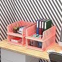Kuber Industries (Pack of 4) Desk Stationary Organizer | Foldable Office Desk Organizers | Drawers for Dressing Table | Storage Bins for Kitchen, Bathroom | Coral Pink