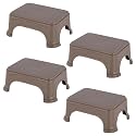 Kuber Industries Pack of 4 Durable Bathroom Stool for Bathing | Comfortable Indoor Machiya for Sitting | Senior Citizens Bath Stool & Adults Patla Chair for Home | Plain P6 - Brown