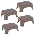 Kuber Industries Pack of 4 Durable Bathroom Stool for Bathing | Comfortable Indoor Machiya for Sitting | Senior Citizens Bath Stool &amp; Adults Patla Chair for Home | Plain P6 - Brown