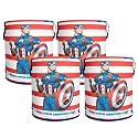 Kuber Industries Foldable Laundry Basket for Clothes | Non-Woven Round Cloth Laundry Bag | Washing Clothes Storage Basket | Marvel Captain America | 45 LTR | Blue