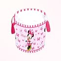 Kuber Industries Foldable Laundry Basket for Clothes | Non-Woven Round Cloth Laundry Bag | Washing Clothes Storage Basket | Disney Minnie Mouse | 45 LTR | Pink