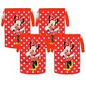 Kuber Industries Foldable Laundry Basket for Clothes | Non-Woven Round Cloth Laundry Bag | Washing Clothes Storage Basket | Disney Minnie Mouse | 45 LTR | Red