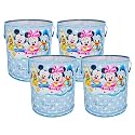 Kuber Industries Foldable Laundry Basket for Clothes | Non-Woven Round Cloth Laundry Bag | Washing Clothes Storage Basket | Disney Mickey Friend | 45 LTR | Sky Blue