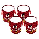 Kuber Industries Foldable Laundry Basket for Clothes | Non-Woven Round Cloth Laundry Bag | Washing Clothes Storage Basket | Disney Mickey Mouse | 45 LTR | Black