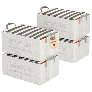 kuber industries pack of 6 foldable non-woven storage box for clothes  dress amp towel organiser for wardrobe  collapsible container basket - grey