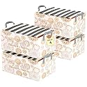 Kuber Industries Foldable Non-Woven Storage Box for Clothes | Dress &amp; Towel Organiser for Wardrobe | Collapsible Container Basket - White