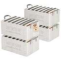 Kuber Industries Pack of 6 Foldable Non-Woven Storage Box for Clothes | Dress &amp; Towel Organiser for Wardrobe | Collapsible Container Basket - Grey