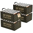 Kuber Industries Foldable Non-Woven Storage Box for Clothes | Dress &amp; Towel Organiser for Wardrobe | Collapsible Container Basket - Black