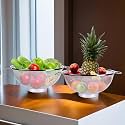 Kuber Industries Pack of 2 Fruit Basket | Stainless Steel Vegetables Strainer | Colander Basket for Pasta-Noodles-Grains | Mesh Basket with Handle | 12 Inch | Silver