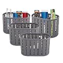 Kuber Industries Pack of 6 Hanging &amp; Wall Mounted 4 Compartment Tooth Brush Organiser &amp; Shaving Kit | Kitchen’s Cutlery Stand | Make-up/Skincare Organizer &amp; Comb Holder for Dressing Table | Beige