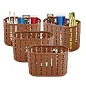 Kuber Industries Pack of 6 Hanging &amp; Wall Mounted 4 Compartment Tooth Brush Organiser &amp; Shaving Kit | Kitchen’s Cutlery Stand | Make-up/Skincare Organizer &amp; Comb Holder for Dressing Table | Beige