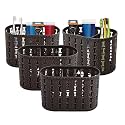 Kuber Industries Pack of 6 Hanging &amp; Wall Mounted 4 Compartment Tooth Brush Organiser &amp; Shaving Kit | Kitchen’s Cutlery Stand | Make-up/Skincare Organizer &amp; Comb Holder for Dressing Table | Beige