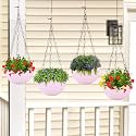 Kuber Industries Pack of 4 Hanging Flower Pot | Hanging Flower Pot for Living Room | Planters for Home-Lawns &amp; Gardening | Flower Planter for Balcony | Marble Euro | 7 Inch | Pink