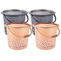 Kuber Industries Pack of 2 Multi-Purpose 18 LTR Water Bucket for Washing Clothes | Bathing Balti for Bathroom | Water Storage Container - Essential for Household Chores | Tined- Black &amp; Brown