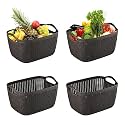 Kuber Industries (10 LTR) Multi-Purpose Plastic Basket for Storage Q6 | Spacious Pooja Item Holder &amp; Fruit Tokari | Aesthetic Home Organizers for Kitchen &amp; Bedroom | Brown