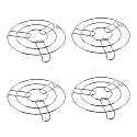 Kuber Industries Pack of 4 Multipurpose Stainless Steel Cooker Stand | Heat Resistant Hot Plate Dishes Holder | Donga/Hot Pot Stand for Kitchen &amp; Home | HW-2 | Silver