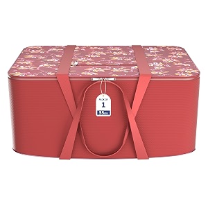 kuber industries storage bag  clothes storage attachi bag  underbed storage bag  zipper storage bag  wardrobe organizer with handle  travel attachi bag  flower-print  small  maroon