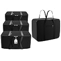 Kuber Industries Pack of 4 Nylon 35L Small Underbed Storage Box | Blanket Storage Bags/Cover Double Bed Storage Containers | Dustproof Storage Bag for Clothes, Documents, Books, Toys | Black