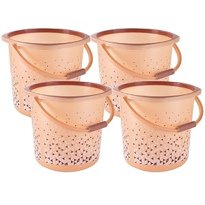 kuber industries plastic multi-purpose 18 litres water buckets for washing clothes with handle  bathing balti for bathroom  water storage container - essential for household chores  beige