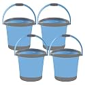 Kuber Industries 18 Litre Plastic Bath Bucket for Bathroom &amp; Kitchen | Multipurpose Hot &amp; Cold Water Container Bathing Bucket &amp; Balti with Handle for Home | Blue &amp; Grey
