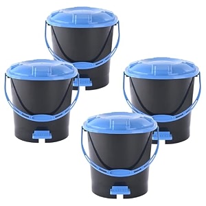kuber industries pedal dustbins 7 ltr dustbin with lid  garbage bin with handle  dustbin for kitchen bathroom office  wet amp dry pedal waste bin  trash can  green