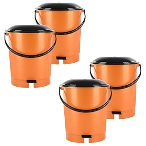 kuber industries pedal dustbins 7 ltr dustbin with lid  garbage bin with handle  dustbin for kitchen bathroom office  wet amp dry pedal waste bin  trash can  green