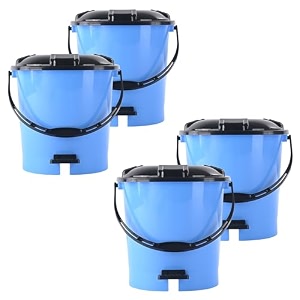 kuber industries pedal dustbins 7 ltr dustbin with lid  garbage bin with handle  dustbin for kitchen bathroom office  wet amp dry pedal waste bin  trash can  green