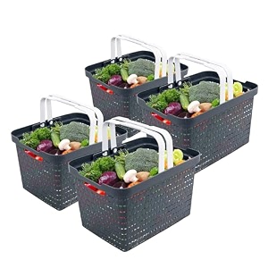 kuber industries plastic 2 pieces small size multipurpose solitaire storage basket with lid multi-ctktc25450