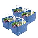 Kuber Industries Plastic 2 Pieces Small Size Multipurpose Solitaire Storage Basket with Lid (Multi)-CTKTC25450