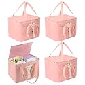Kuber Industries Premium Kawaii Essentials Caddy Bag | Aesthetic Baskets for New Born Clothes | Cute Stuff Holder &amp; Organizer for Baby Toys, Diaper &amp; Wet Wipes | GM-26-PNK | Pink Rabbit