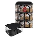 Kuber Industries Pack of 4 PVC Transparent 33L Cloth Organizer for Wardrobe | Storage Bag for Clothes Large | Dress Organiser Boxes for Saree, Dresses, Bedsheet | Storage Box for Clothes | Black