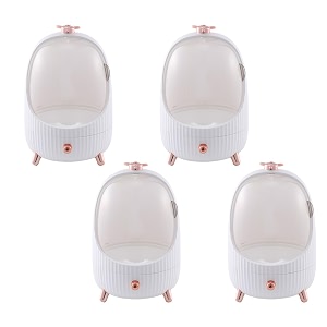 kuber industries pack of 4 household cosmetic storage organizer  cute modern look  plastic storage box for brushes lotions lipstick nail polish  1029wh  white
