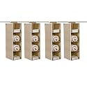 Kuber Industries Shoe Stoarge Rack | 4 Shelf Closet Hanging Organizer | Foldable Wardrobe Storage For Cloth, Toys | Dress Shelf For Clothes with Velcro | Plain | Light Brown