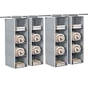 Kuber Industries Non Woven Fabric Foldable Hanging 4 Shelves Wardrobe/Closet Cloth Organizer, Pack of 2 (Grey) (Glossy Finish)
