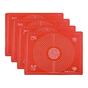 kuber industries silicone mat for chapati  reusable roti mat for kitchen  non-stick silicone sheet for chapati  ideal for rolling dough kneading amp baking  hw-9-rd  spiral - red