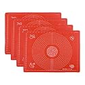Kuber Industries Silicone Mat for Chapati | Reusable Roti Mat for Kitchen | Non-Stick Silicone Sheet for Chapati | Ideal for Rolling Dough, Kneading &amp; Baking | HW-9-RD | Spiral - Red